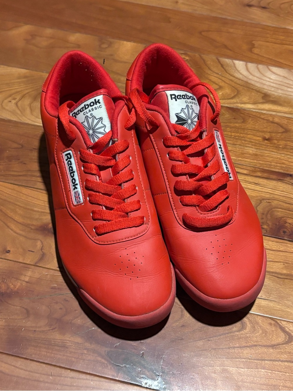 Reebok Classic Men's Bright Red Leather Sneakers